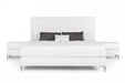 VIG Furniture - Nova Domus Angela - Italian Modern White Eco Leather Bed w- Nightstands - VGACANGELA-SET-NOWINGS - GreatFurnitureDeal
