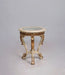European Furniture - Angelica Luxury End Table in Beige and Antique Dark Gold Leaf - 4535-ET