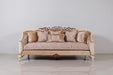 European Furniture - Angelica Luxury Sofa in Beige and Antique Dark Gold Leaf - 4535-S