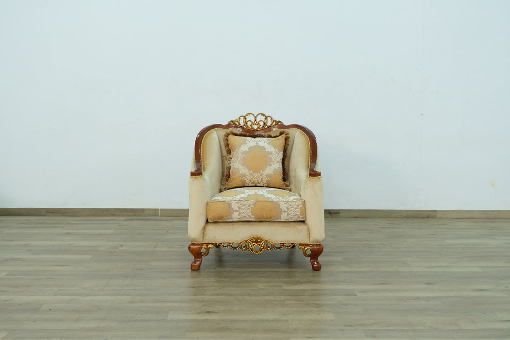 European Furniture - Angelica II Chair in Dark Brown & Gold - 45354-C