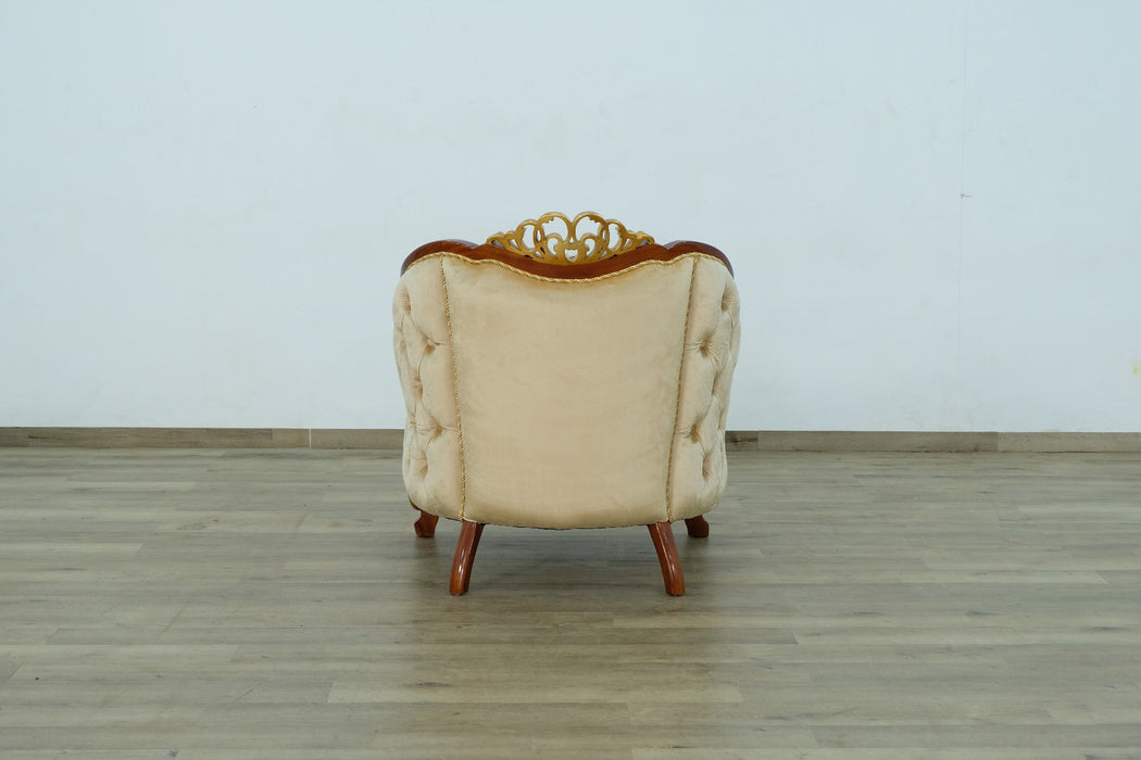 European Furniture - Angelica II Chair in Dark Brown & Gold - 45354-C - GreatFurnitureDeal