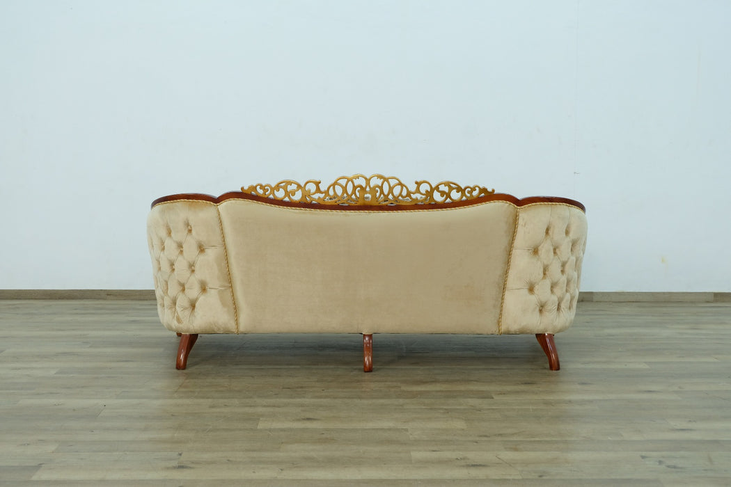 European Furniture - Angelica II 4 Piece Living Room Set in Dark Brown & Gold - 45354-4SET - GreatFurnitureDeal