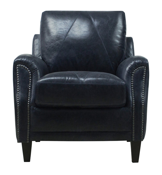 Mariano Italian Leather Furniture - Anya Sofa, Chair and Ottoman Set in Midnight Blue - ANYA-SCO - GreatFurnitureDeal