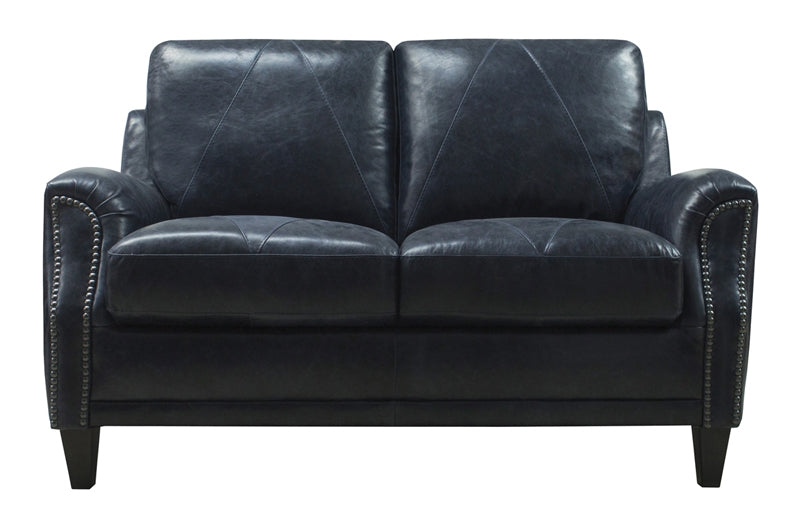 Mariano Italian Leather Furniture - Anya Sofa and Loveseat Set in Midnight Blue - ANYA-SL - GreatFurnitureDeal