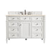 James Martin Furniture - Brittany 48" Bright White Single Vanity w- 3 CM Eternal Marfil Quartz Top - 650-V48-BW-3EMR - GreatFurnitureDeal