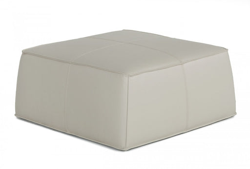 VIG Furniture - Divani Casa April Modern Light Grey Leather Square Ottoman - VGKKKFD1000-GRY-3 - GreatFurnitureDeal