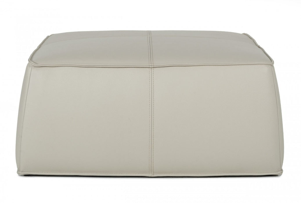 VIG Furniture - Divani Casa April Modern Light Grey Leather Square Ottoman - VGKKKFD1000-GRY-3