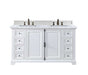 James Martin Furniture - Providence 60" Bright White Double Vanity w- 3 CM Carrara Marble Top - 238-105-V60D-BW-3CAR - GreatFurnitureDeal