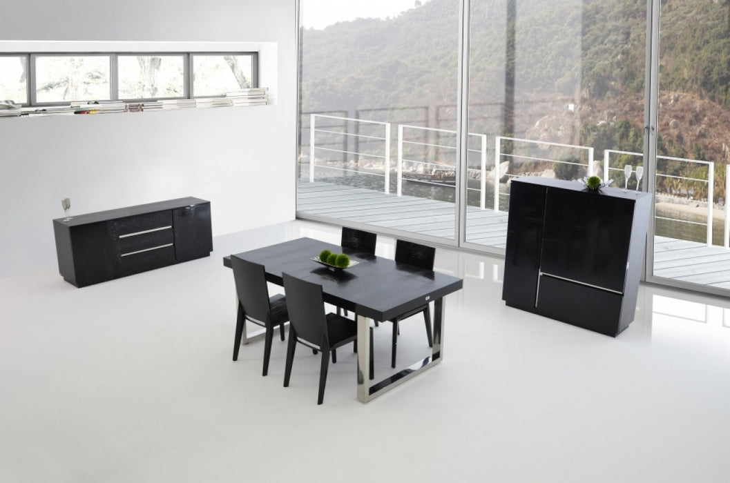 VIG Furniture - Skyline - Modern Black Crocodile Lacquer Dining Table - VGUNAC803-255-B