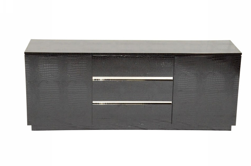 Vig Furniture - Modern Black Crocodile Lacquer Buffet - VGUNAC636-180-BLK