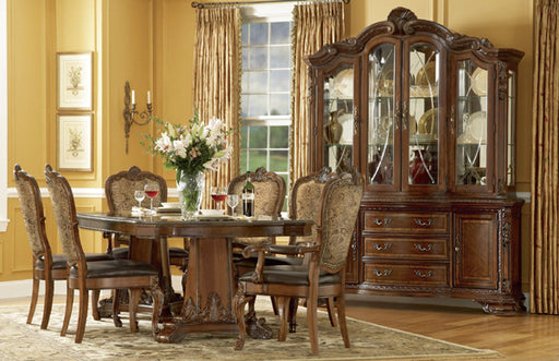 ART Furniture - Old World 7 Piece Double Pedestal Dining Room Set with Leather Seat & Shield Back Chairs - 143221-2606-7SET - GreatFurnitureDeal