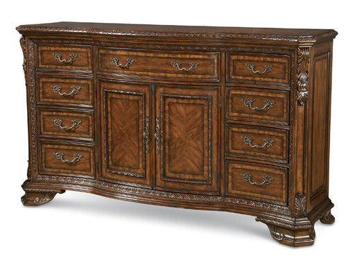 ART Furniture - Old World Drawer Dresser With Crowned Landscape Mirror - 143131-21-2606 - GreatFurnitureDeal