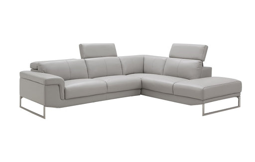 J&M Furniture - A761 Slate Black Italian Leather LAF Sectional - 1785521-LHFC