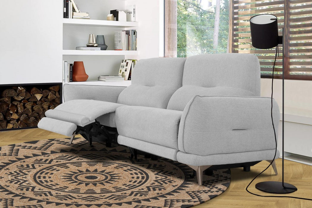 VIG Furniture - Divani Casa Austria Modern Grey 3-Seater Fabric Sofa w- Electric Recliners - VGKNE9178-GRY-3S