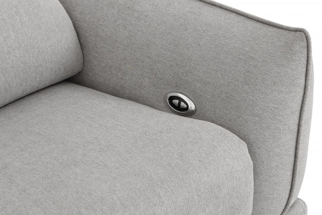 VIG Furniture - Divani Casa Austria Modern Grey 3-Seater Fabric Sofa w- Electric Recliners - VGKNE9178-GRY-3S