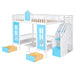 GFD Home - Full-Over-Full Bunk Bed with Changeable Table , Bunk Bed Turn into Upper Bed and Down Desk - Blue - GreatFurnitureDeal