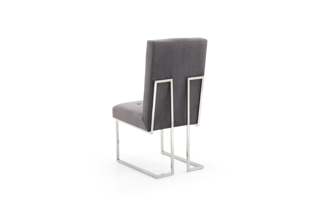 VIG Furniture - Modrest Legend Modern Grey Fabric & Stainless Steel Dining Chair (Set of 2) - VGVCB012-GRYSTL