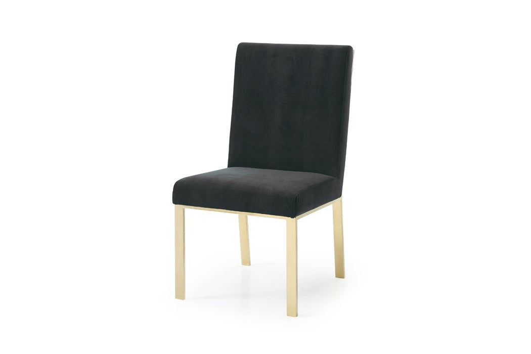 VIG Furniture - Modrest Reba Modern Black Velvet & Gold Dining Chair (Set of 2) - VGVCB0258G-BLK