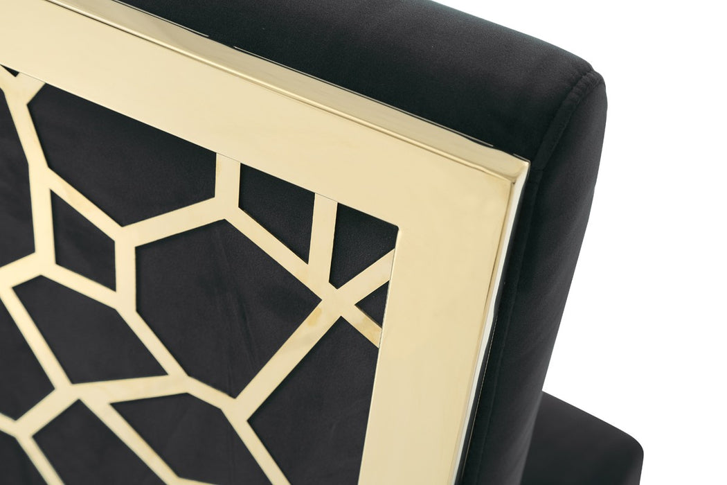 VIG Furniture - Modrest Reba Modern Black Velvet & Gold Dining Chair (Set of 2) - VGVCB0258G-BLK