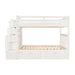 GFD Home - Full Over Full Bunk Bed with Shelves and 6 Storage Drawers, White(Old SKU：LP000046AAK) - GreatFurnitureDeal