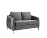 GFD Home - Hathaway Gray Velvet Fabric Sofa Loveseat Chair Living Room Set - GreatFurnitureDeal