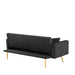 GFD Home - BLACK Convertible Folding Futon Sofa Bed , Sleeper Sofa Couch for Compact Living Space. - GreatFurnitureDeal