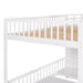 GFD Home - Full-Over-Full Bunk Bed with Changeable Table ,Bunk Bed Turn into Upper Bed and Down Desk - White - GreatFurnitureDeal