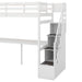 GFD Home - Twin Size Loft Bed with Storage Staircase and Built-in Desk, White (Old SKU:GX000903AAK) - GreatFurnitureDeal