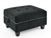 GFD Home - U shape Modular Sectional Sofa，DIY Combination，includes Two Single Chair ，Two Corner and Two Ottoman，Black Velvet. - GreatFurnitureDeal