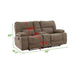 GFD Home - Ohio Manual Recliner 3Pc Living Room Set Made With Chenille Upholstery in Brown - GreatFurnitureDeal