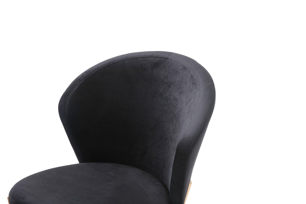 VIG Furniture - Modrest Nadia Modern Black Velvet & Rosegold Dining Chair (Set of 2) - VGVCB209-BLKRG