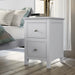 GFD Home - White Solid Wood 3 Pieces Queen Bedroom Sets (Queen Bed + end table +dresser) - GreatFurnitureDeal