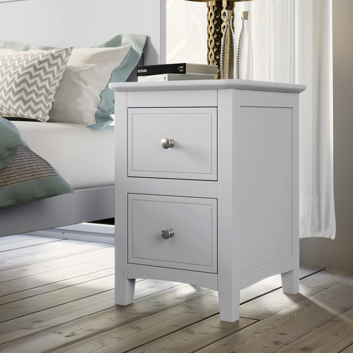 GFD Home - White Solid Wood 5 Pieces Full Bedroom Sets(bed+nightstand*2+chest+dresser）NEW - GreatFurnitureDeal