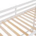 GFD Home - Stairway Twin XL Loft Bed with Twin Size Trundle and 3 Drawers, Storage, Desk, White - GreatFurnitureDeal