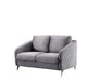 GFD Home - Sofia Gray Velvet Fabric Sofa Loveseat Chair Living Room Set - GreatFurnitureDeal