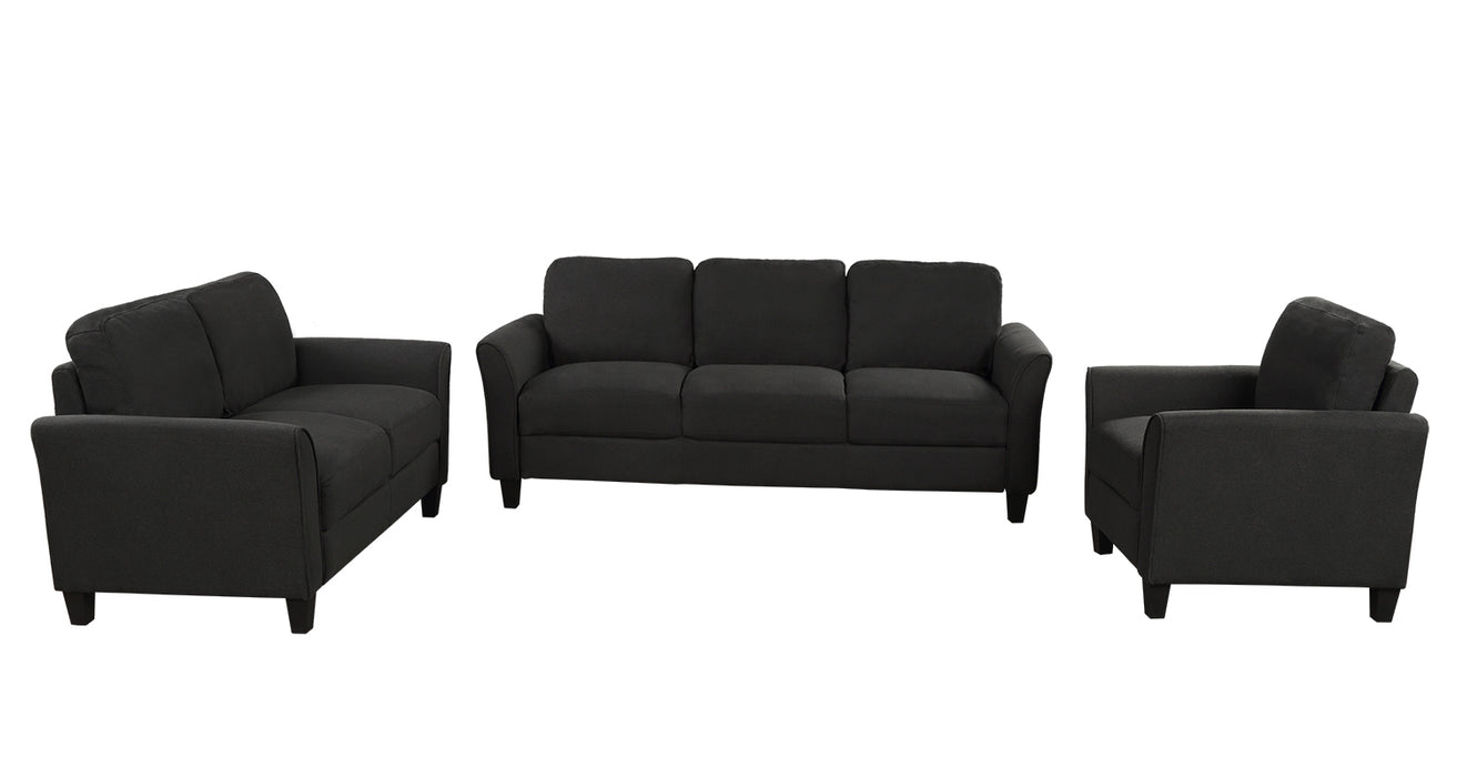 GFD Home - Living Room Sets Furniture Armrest Sofa Single Chair Sofa Loveseat Chair 3-Seat Sofa (ChairLoveseat Chair&3-Seat Sofa, Black) - GreatFurnitureDeal