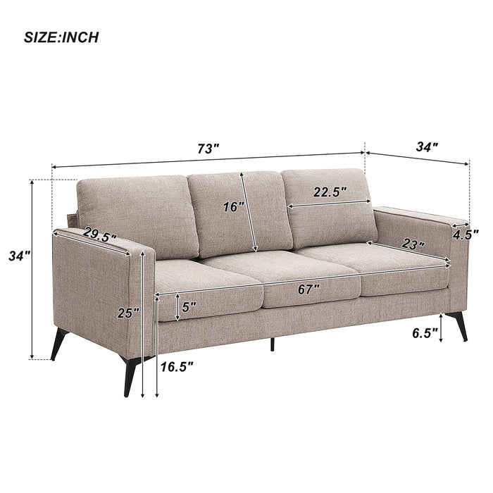 GFD Home -[VIDEO provided] [New]Modern 3-Piece Sofa Sets with Sturdy Metal Legs,Chenille Upholstered Couches Sets Including 3-Seat Sofa, Loveseat and Single Chair for Living Room Furniture Set (1+2+3 Seat) - GreatFurnitureDeal