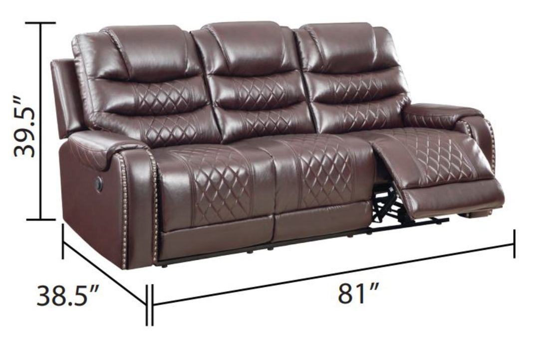 GFD Home - Tennessee Power Reclining 2 Pc Sofa Set in Espresso - GreatFurnitureDeal