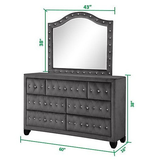 GFD Home - Sophia King Bed 4 Piece Gray - GreatFurnitureDeal