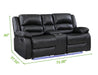 GFD Home - Martin 2 Pc Manual Reclining Sofa set finished with Faux Leather/ Wood in Black - GreatFurnitureDeal