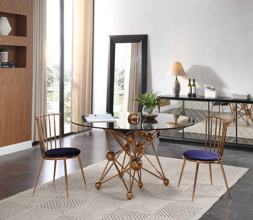VIG Furniture - Brenna - Modern Blue & Gold Dining Chair (Set of 2) - VGVCB8370