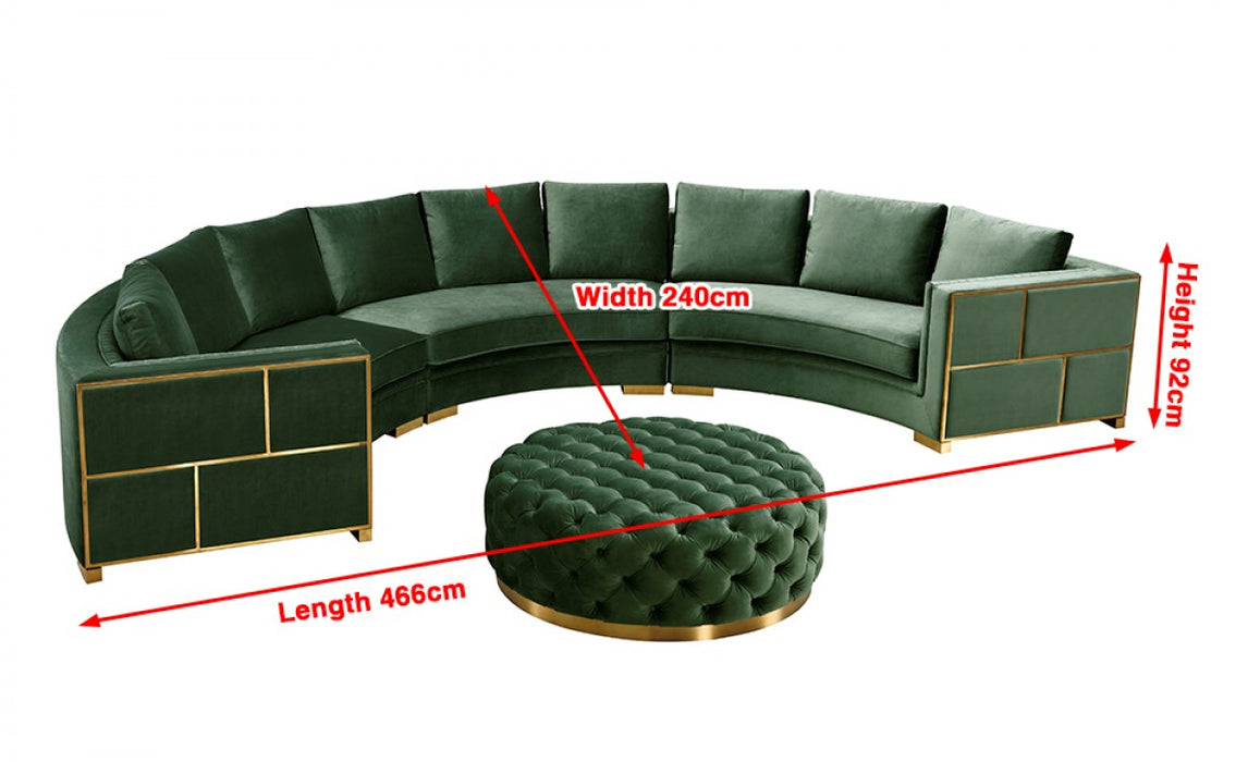 VIG Furniture - Divani Casa Ritner Modern Black Velvet Circular Sectional Sofa - VGYUHD1840-B-BLK - GreatFurnitureDeal