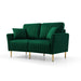 GFD Home - Sofa Sets for Living Room 3 Piece Mid Century Modern Sectional Couch Set, 2 Upholstered Loveseat Sofas and one 3-Seat Sofa (3, Green Velvet) - GreatFurnitureDeal