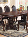 GFD House - Formal Dining Room Table w Leaf 2x Arm Chairs And 6x Side Chairs Brown 9pc Set Dining Table Double Pedestal Base Royal Rectangle Table - GreatFurnitureDeal