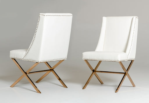 Vig Furniture - Modrest Alexia Modern White & Rosegold Dining Chair - VGVCB8356-WHT - GreatFurnitureDeal