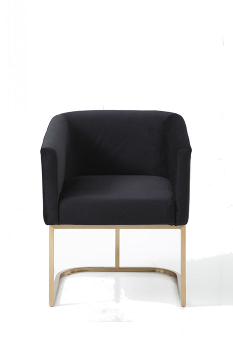 VIG Furniture - Modrest Yukon Modern Black Velvet & Gold Dining Chair - VGVCB8362-BLKGLD