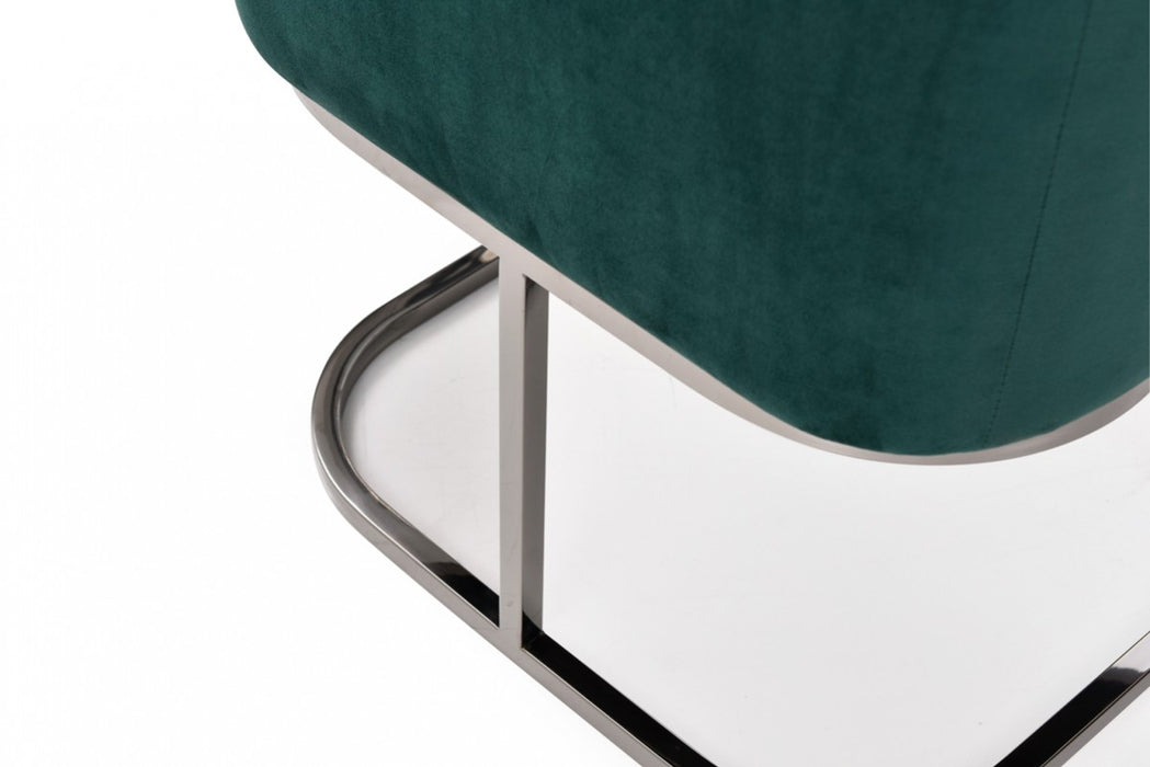 VIG Furniture - Modrest Yukon Modern Green Velvet & Black Gun Dining Chair - VGVCB8362-GRNGUN