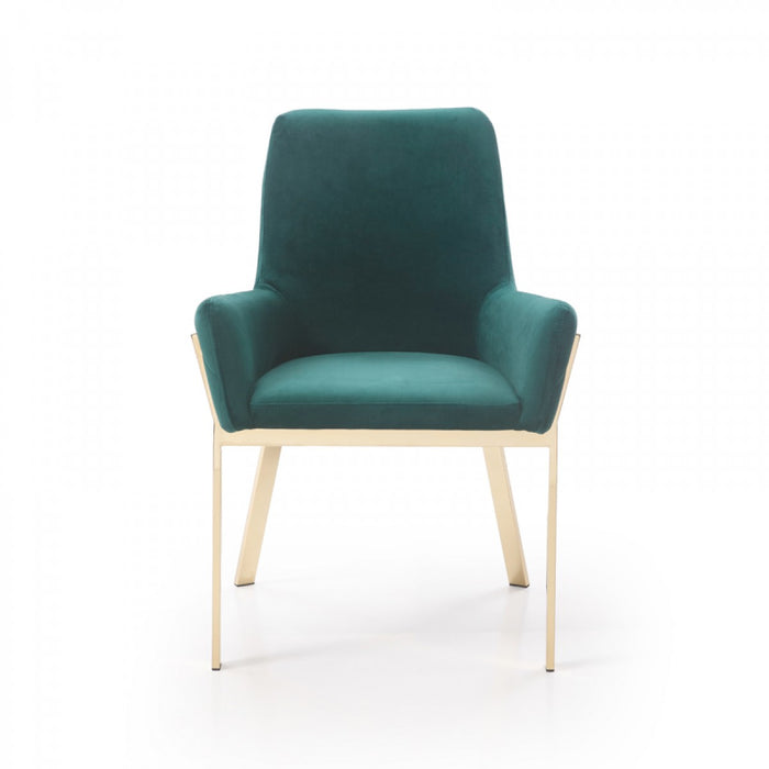 VIG Furniture - Modrest Robin Modern Green Velvet & Gold Dining Chair - VGVCB8366-GRNGLD