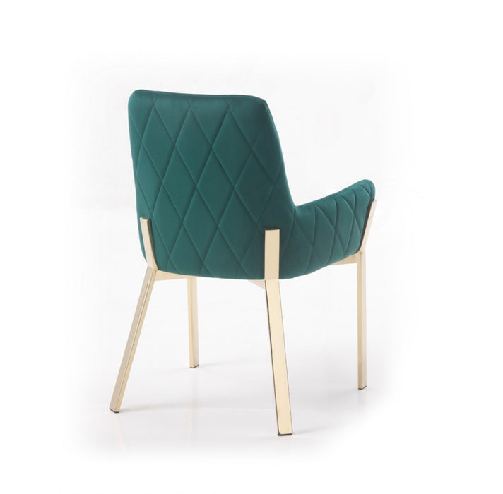 VIG Furniture - Modrest Robin Modern Green Velvet & Gold Dining Chair - VGVCB8366-GRNGLD - GreatFurnitureDeal