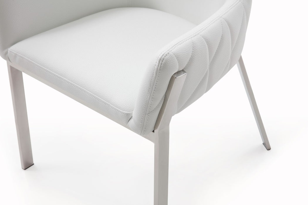 VIG Furniture - Modrest Robin Modern White Bonded Leather Dining Chair - VGVCB8366-WHT